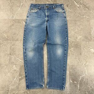 Carhartt Jeans Mens 36x33 Distressed Faded Blue Workwear Pants Skate Grunge